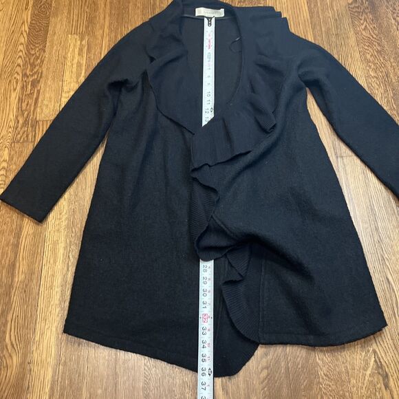 Zara ZaraKnit Black Boiled Wool Open Front Sweater Jacket Size L Large $130 - Picture 10 of 11